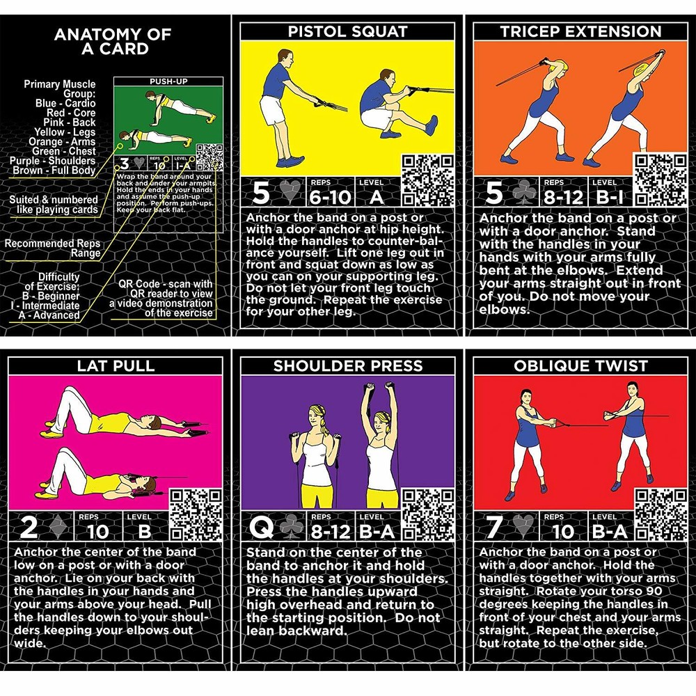 STACK 52 Resistance Exercise Workout Card Game Home Fitness Training Program