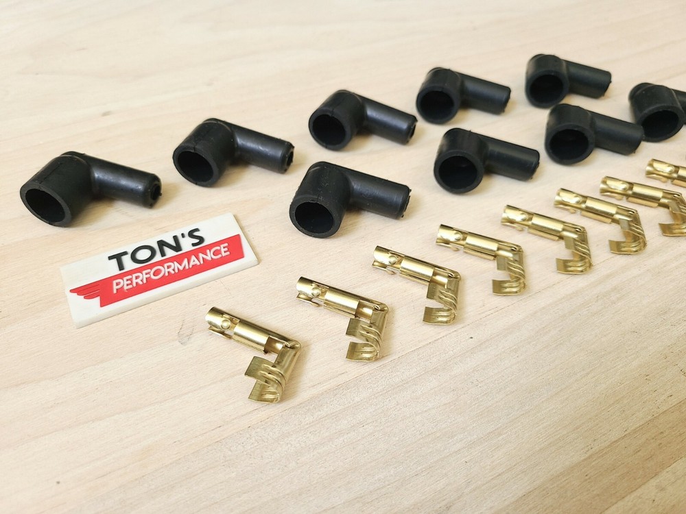 Ignition Socket Distributor Boots & Terminals Kit Set 9 Right angle 90 Black