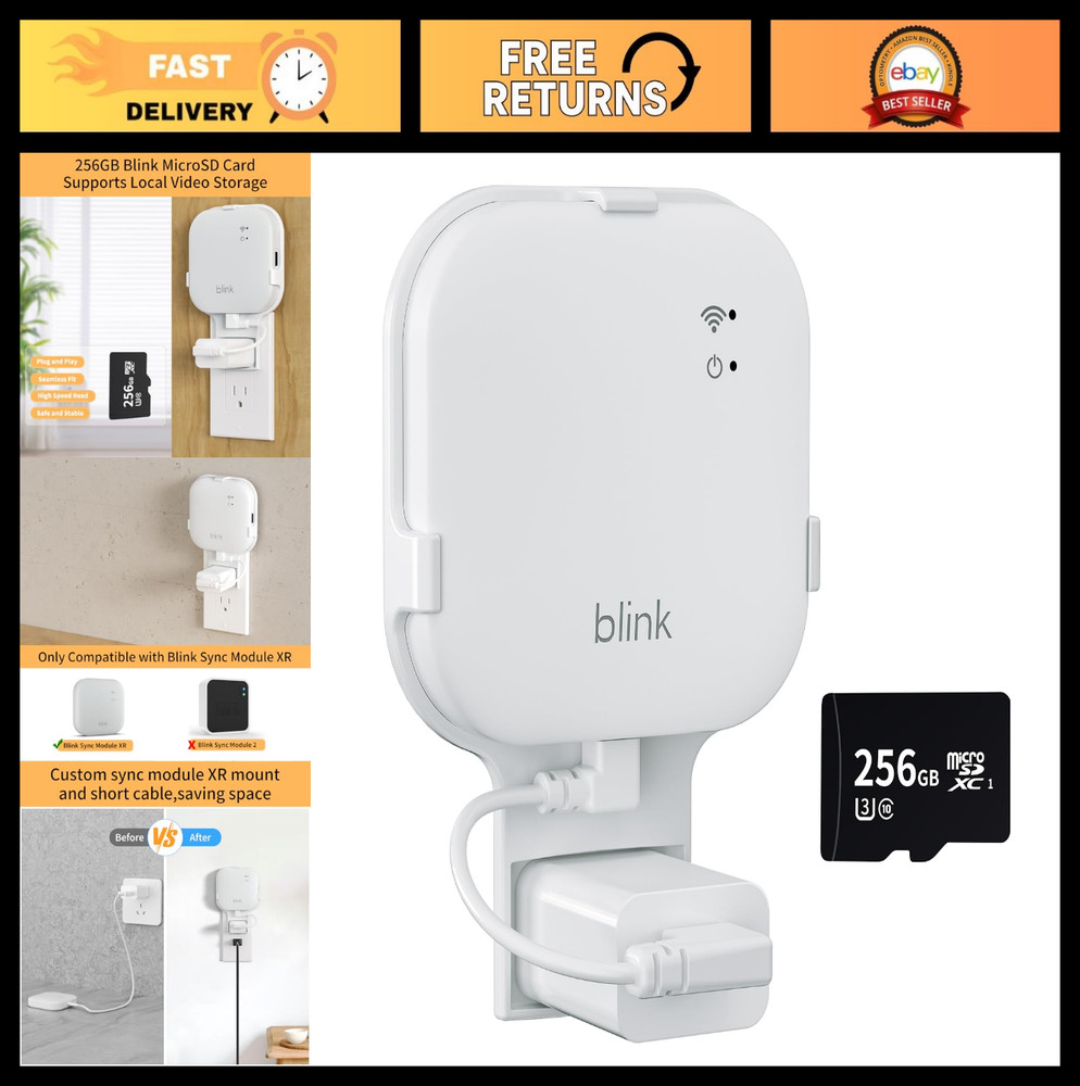 256GB MicroSD Card & Wall Mount for Blink Sync Module XR, Easy Install, Large St