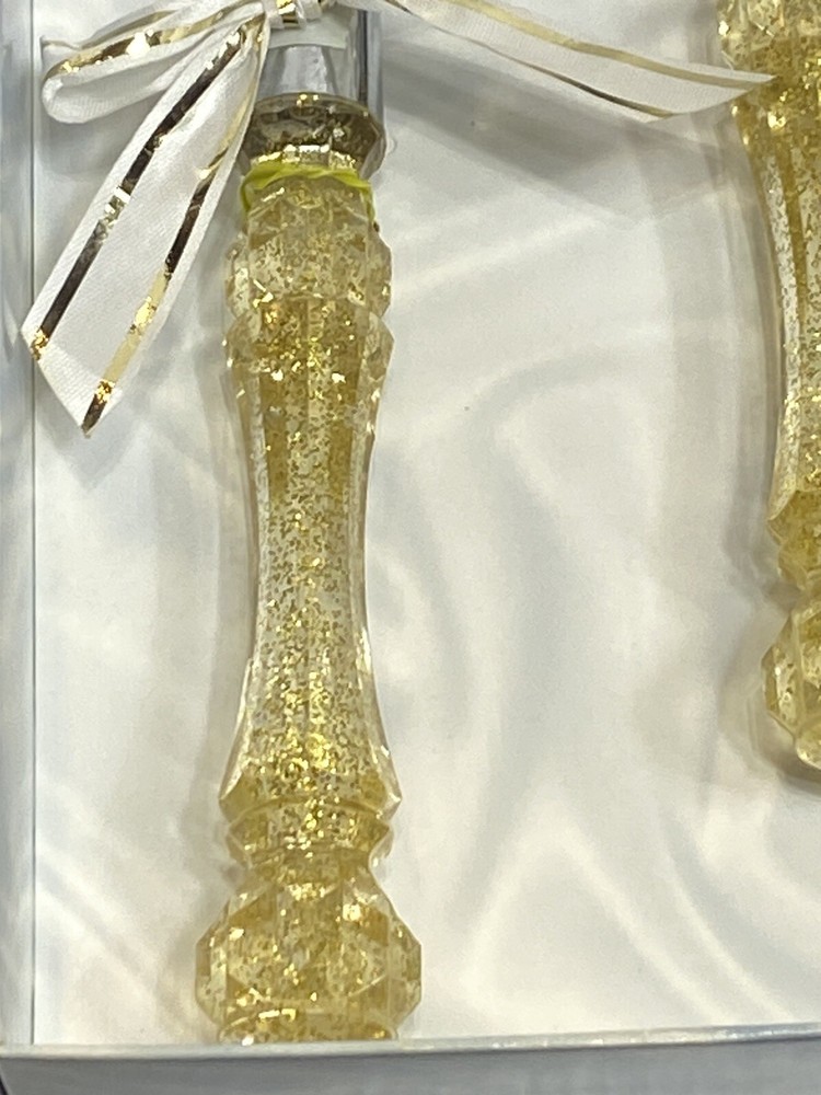 Treasure Masters Gold Glitter Wedding Knife And Server Set