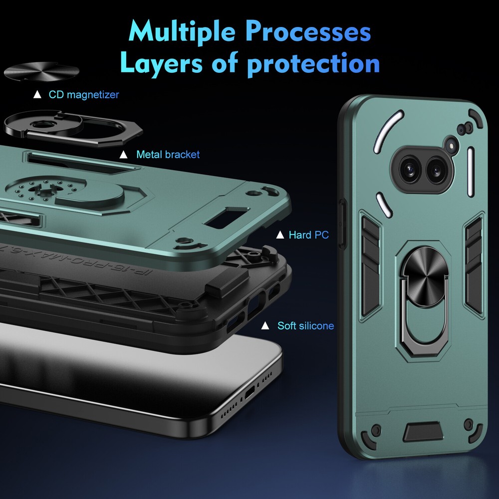 For Nothing Phone (2a) Plus Shockproof Armor Ring Holder Dual Layer Case Cover