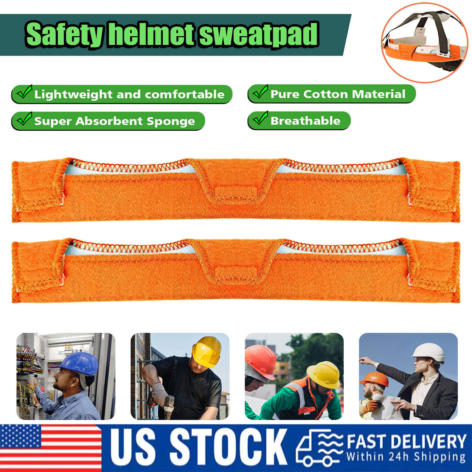 4PCS Hard Hat Sweatband Washable Reusable Sweat Bands for Hard Hats Replacement
