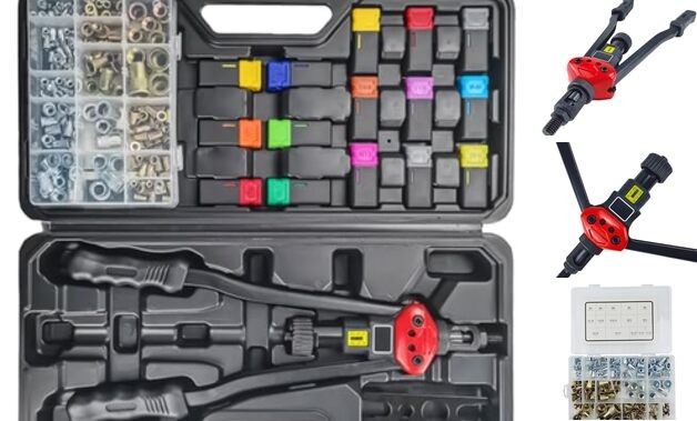 16" Professional Rivet Nut Tool Kit - Lever-Style Rivnut Tool with Visual