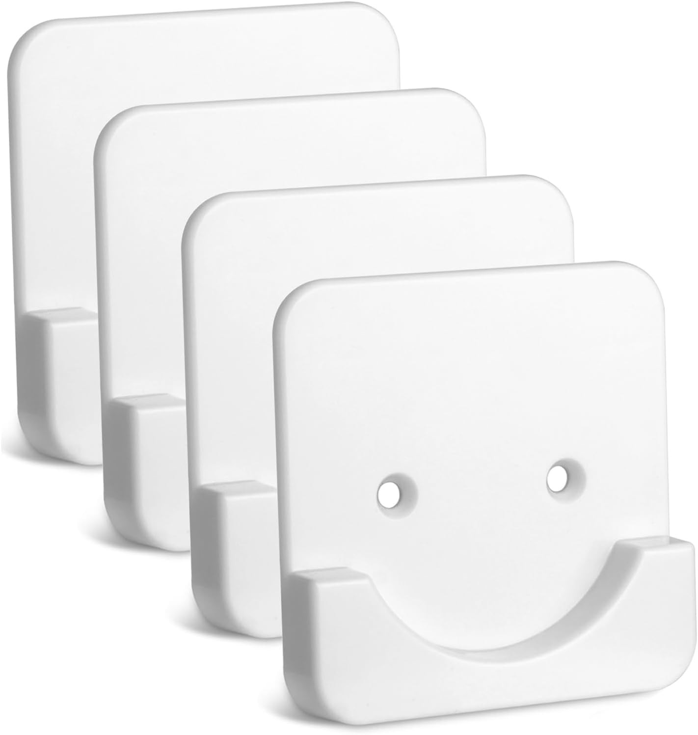 4 Pack Adhesive Shower Tension Rod Holder for Tile | Shower Curtain Rod Retainer