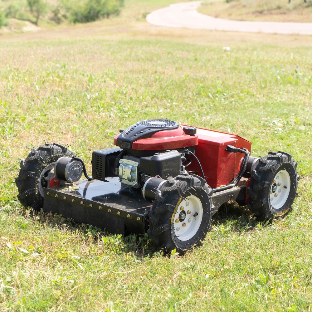 200m Household Gasoline Remote Control Lawn Mower With Large Mowing Area
