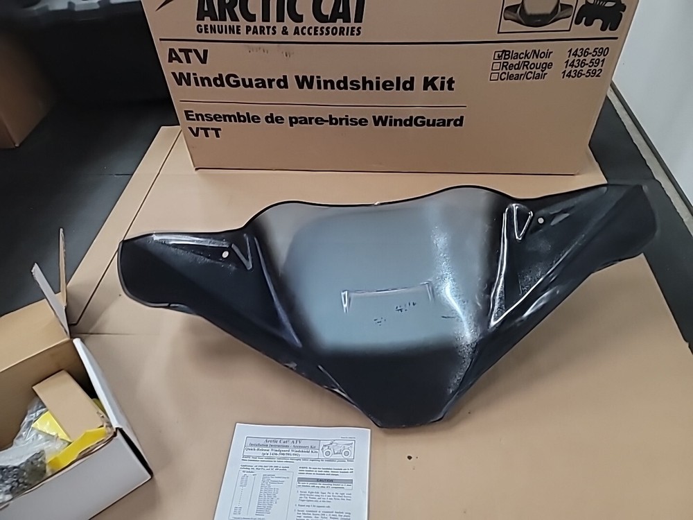 Arctic Cat ATV Black WindGuard Quick-Attach Windshield 1996-2022 - 1436-590