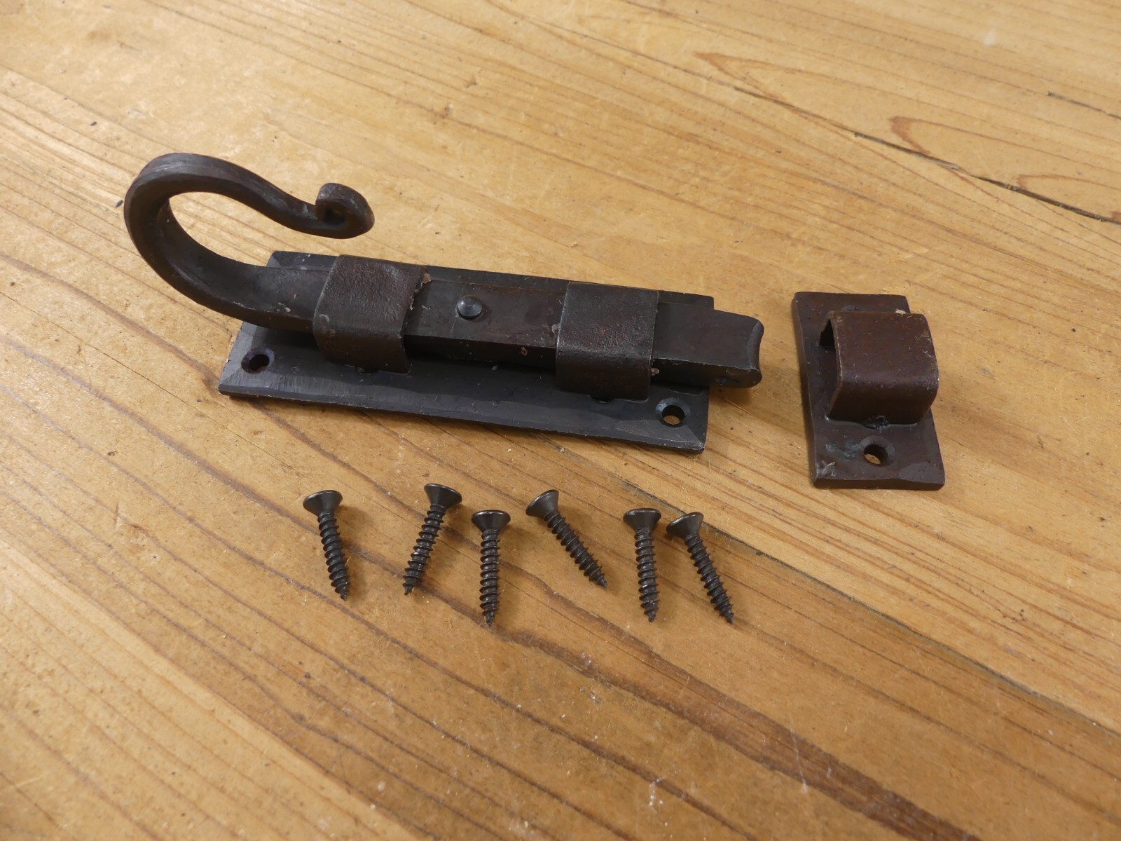 IRON FLAT SLIDING LOCK CABINET DOOR CUPBOARD DEAD BOLT SLIDE LATCH BARN BARREL