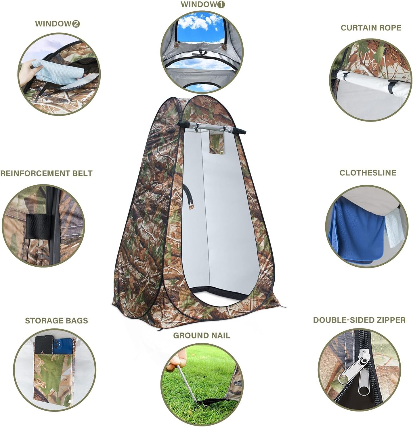 Camouflage Pop Up Privacy Shower Tent