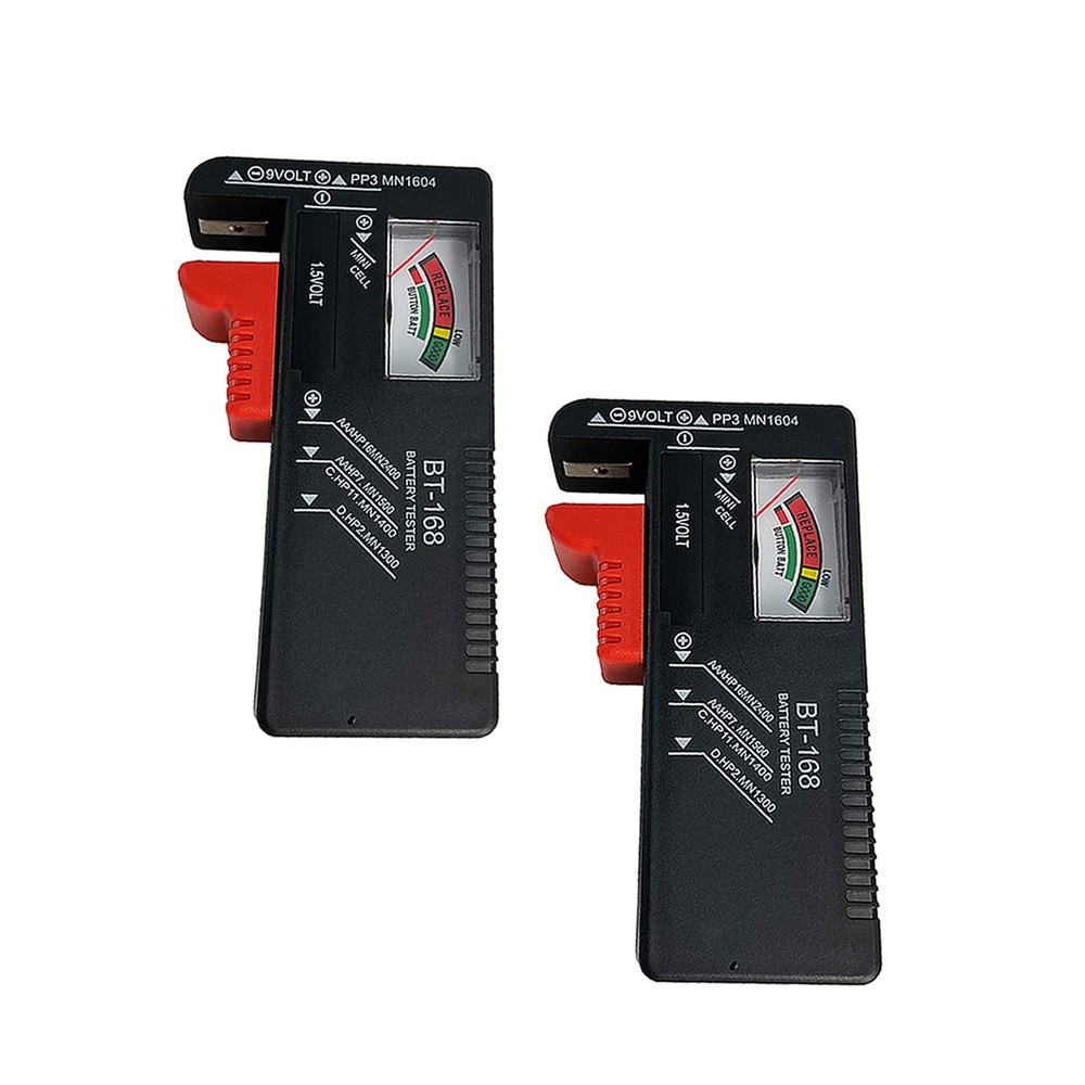Battery Tester Checker, Universal Small for AAA AA C D 2, Red