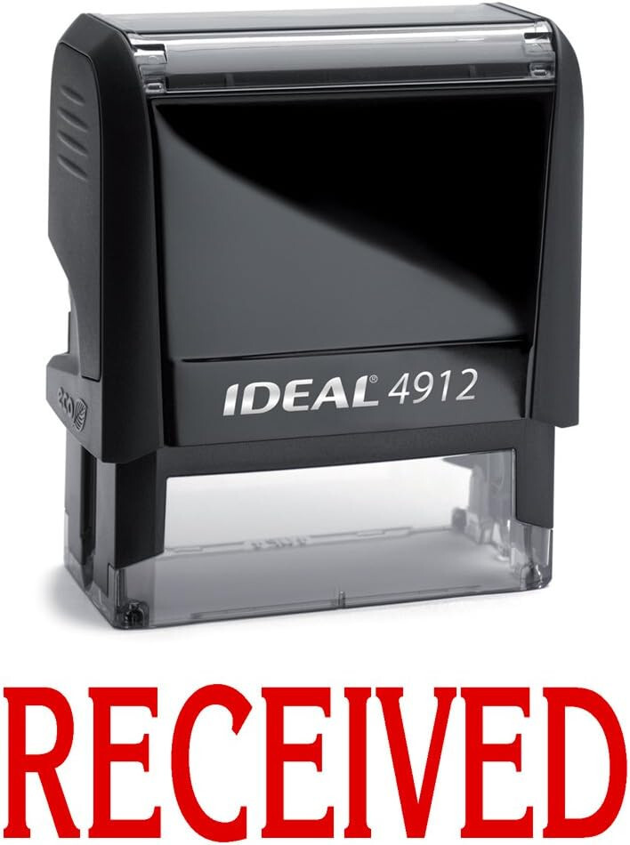 RECEIVED II Red Office Stock Self-Inking Rubber Stamp