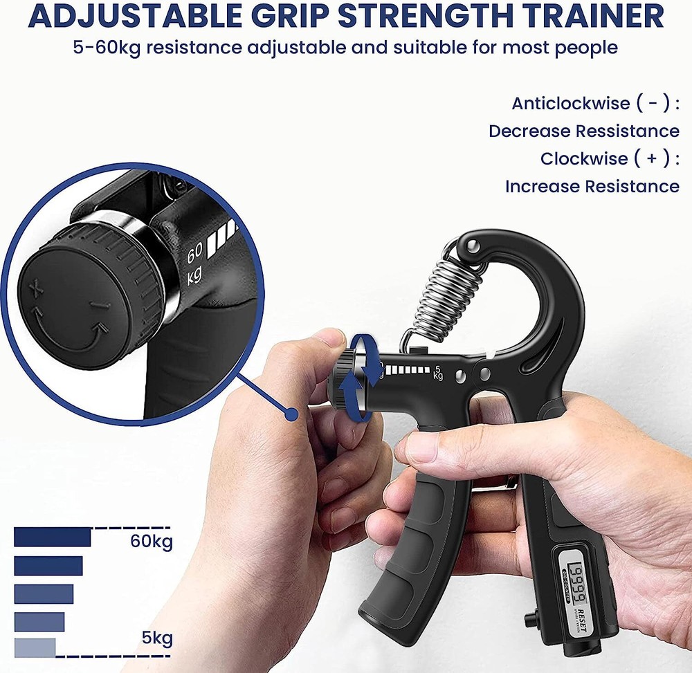 Grip Strength Trainer, Strength Training Olympic Weight Benches (Black)