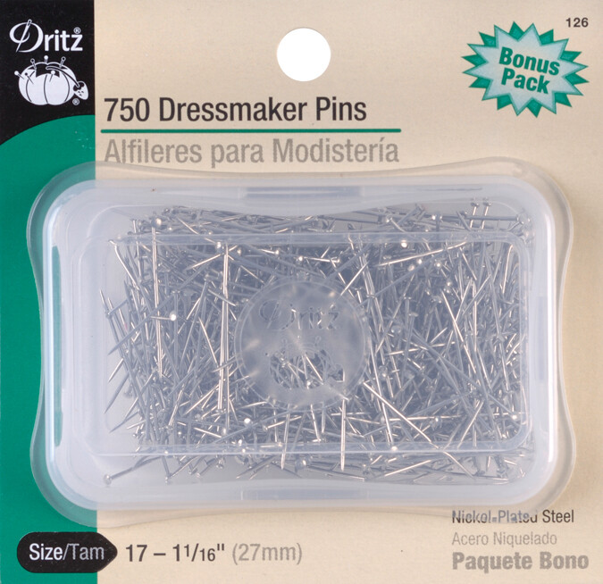Dritz 126 Dressmaker Pins-Size 17 750/Pkg