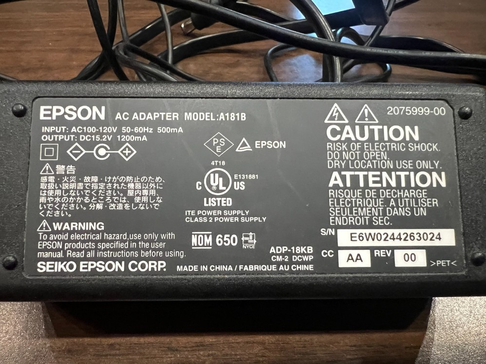 Epson ac adapter model A181B