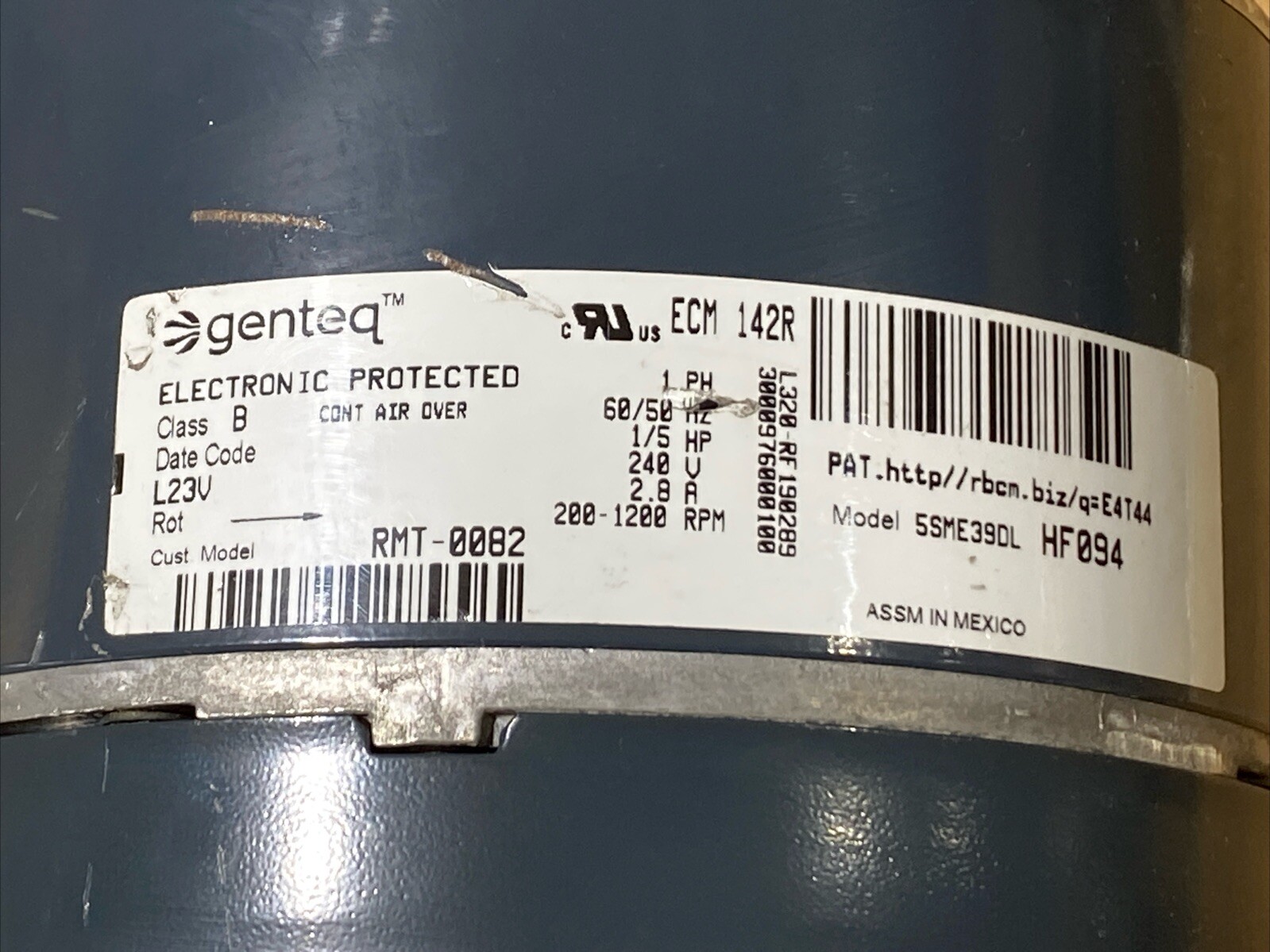 Genteq Ecm Motor 5SME39DL / E338178 New