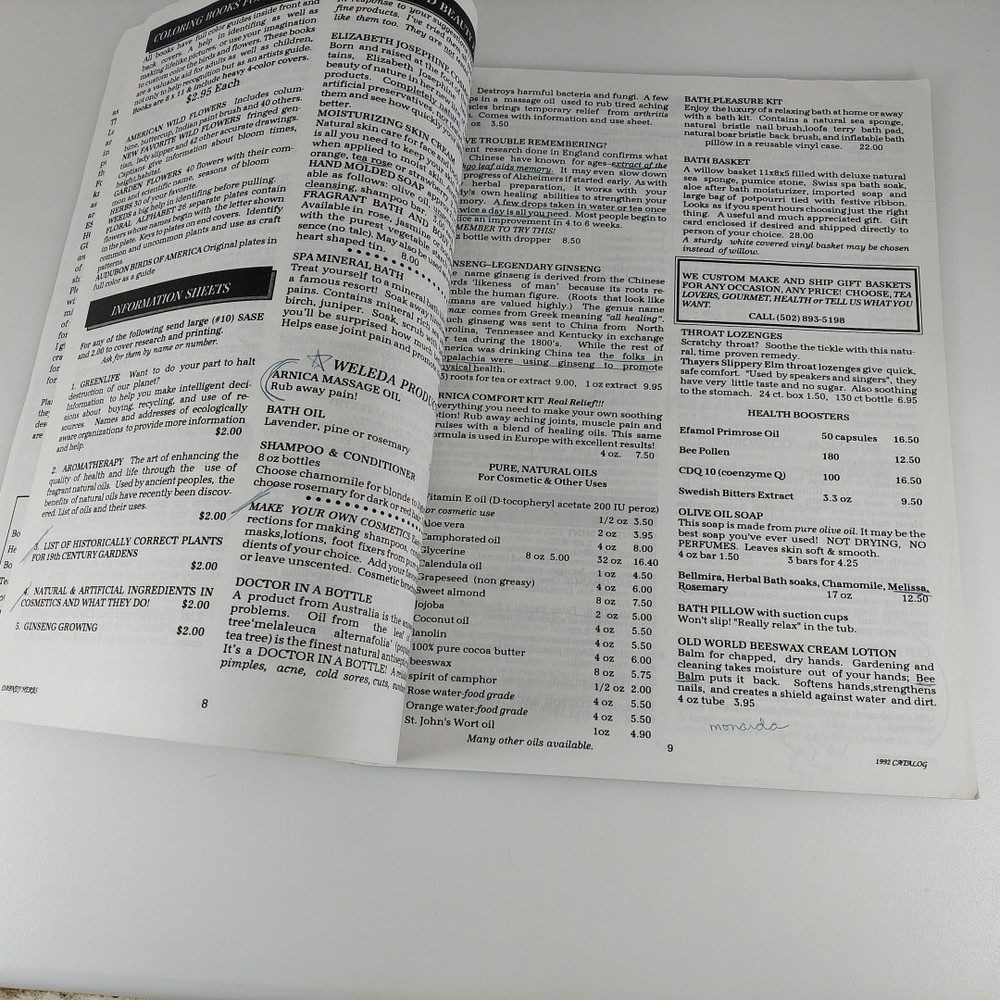 Dabney Herbs Catalog 1992