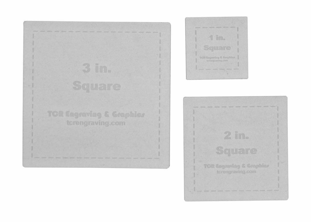 Square Templates. 1", 2", 3". - Clear 1/8"