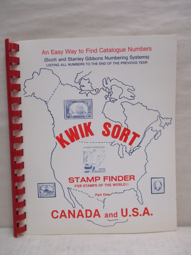Kwik Sort Stamp Finder Part 1 Canada & United States U.S.A. Spiral Bound