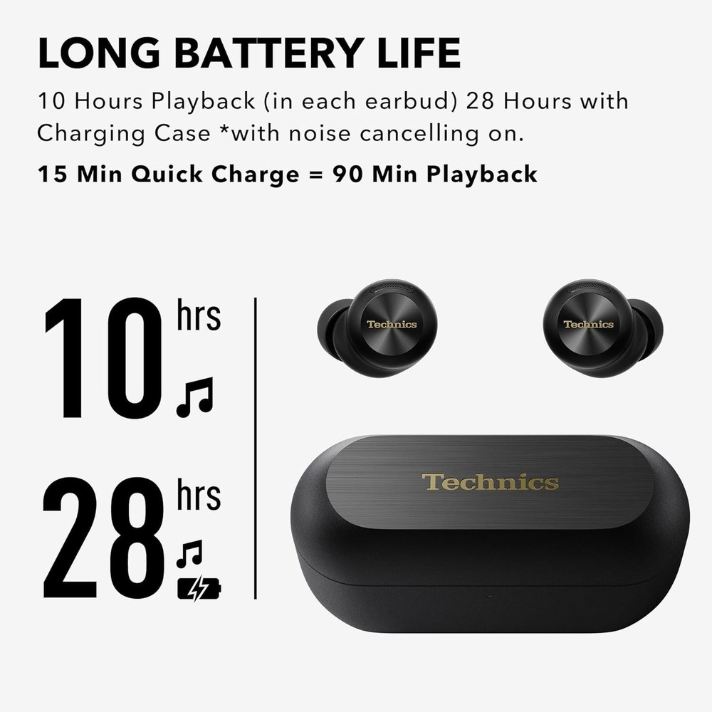 Technics AZ100 Black NEW True Wireless Earbuds Noise Cancelling