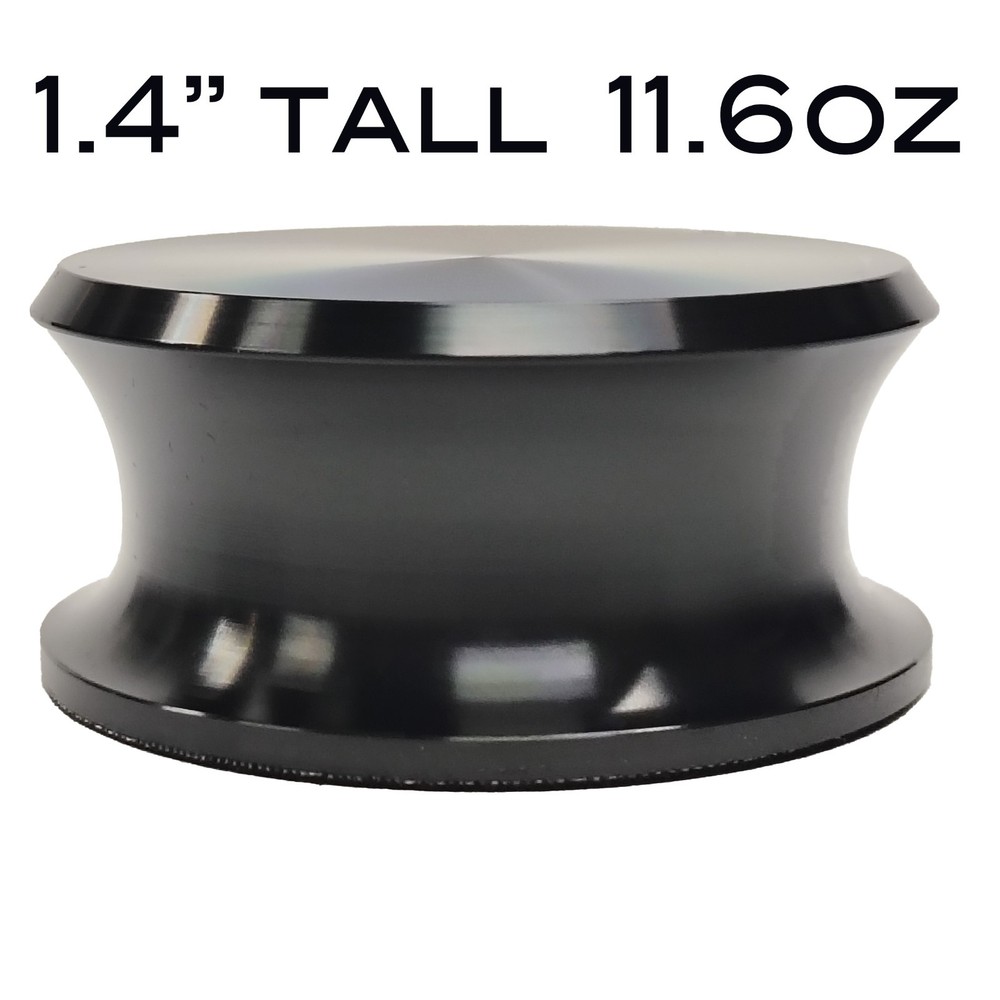 Turntable record weight. Musical Notes engraved quality record stabilizer.
