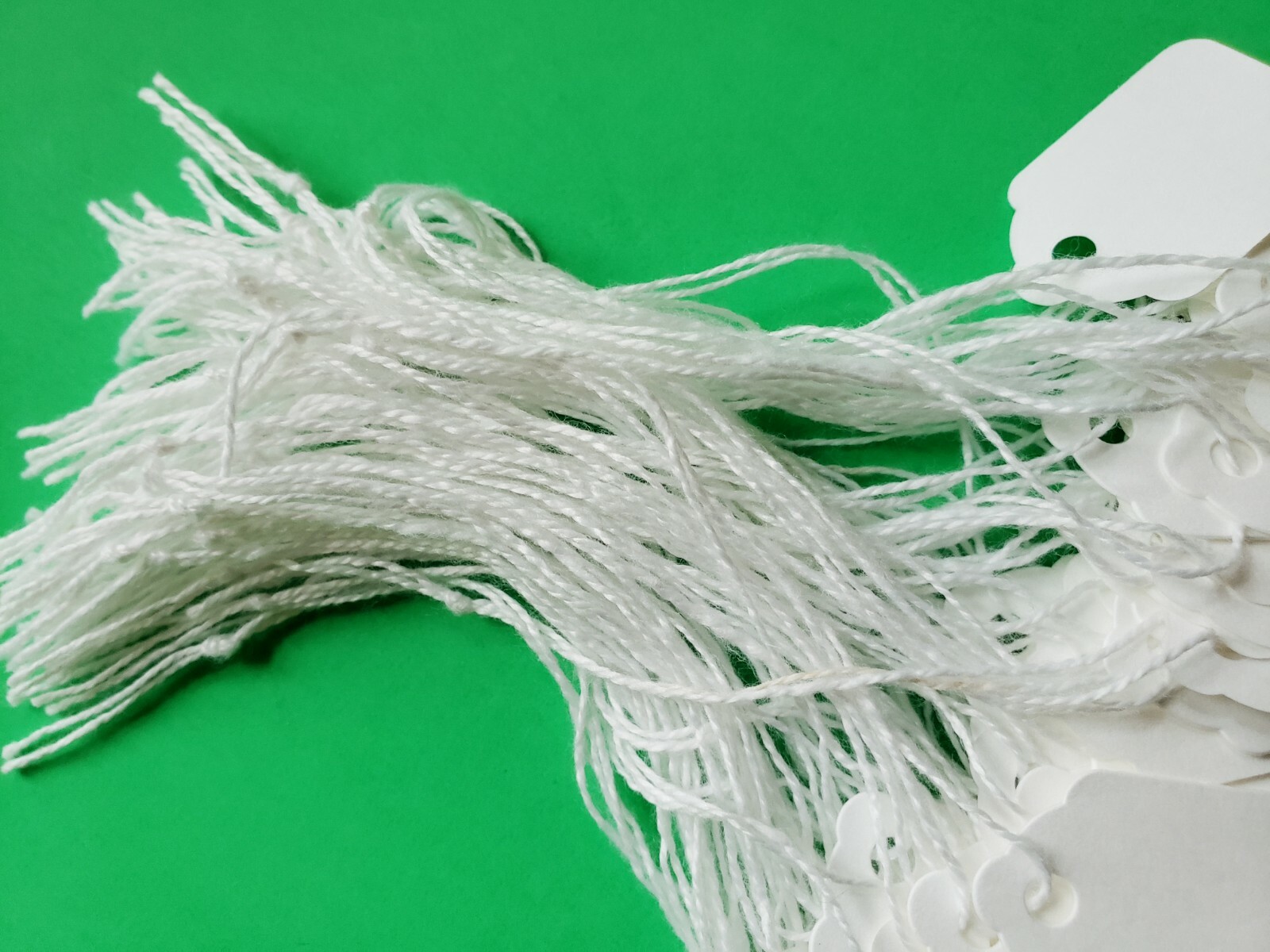 Blank White Price Tags Size #5 String Strung Jewelry Merchandise 1 1/8" x 1 3/4"