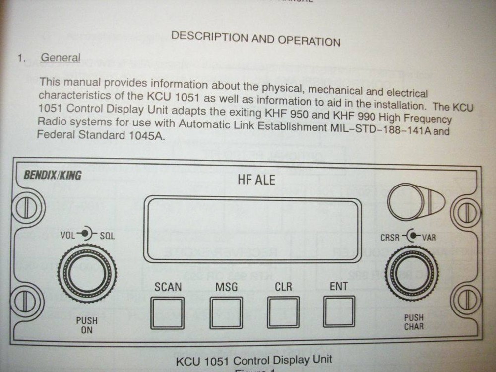 King KCU-1051 Control Display install manual