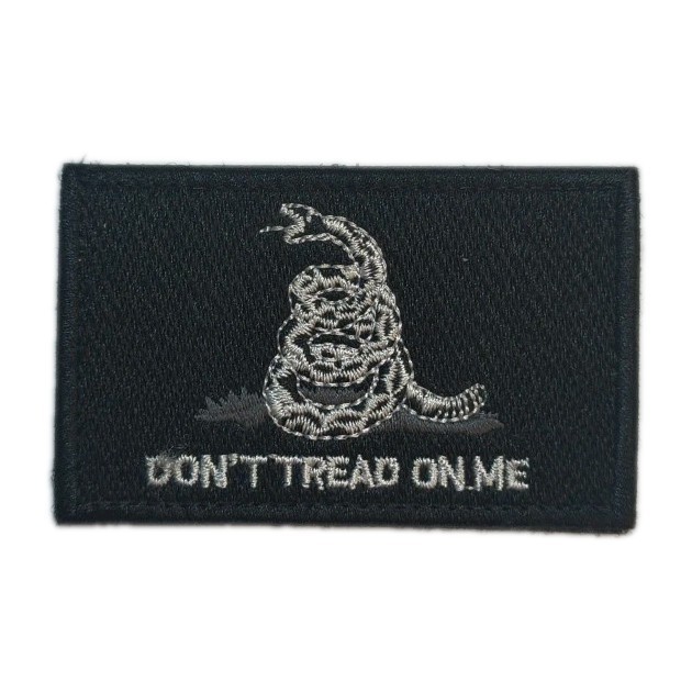 Gadsden Don't Tread On Me Snake Patch Hook And Loop Backing White Black