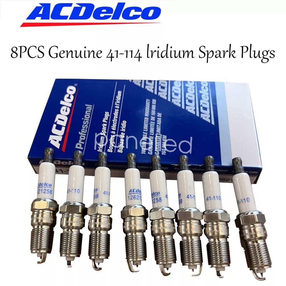8PCS Genuine 41-110 Iridium Spark Plugs 12621258 For Chevy GMC 4.8L 5.3L 6.0 ne.