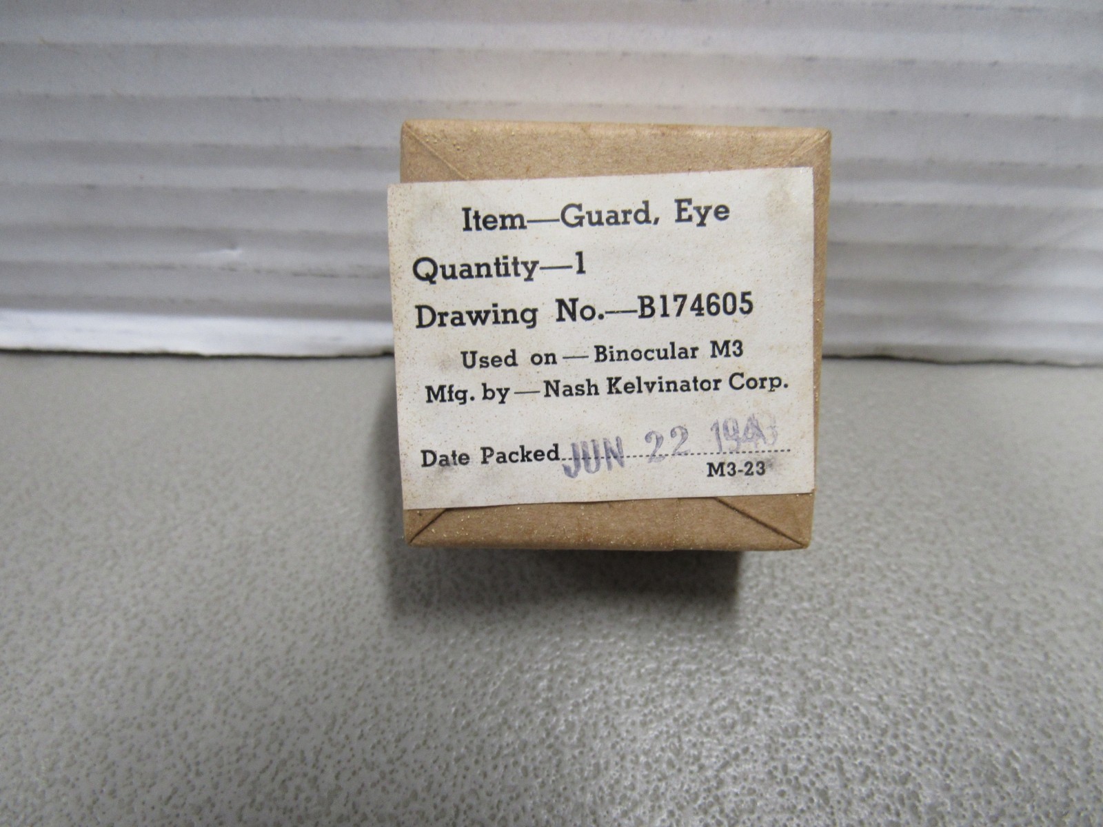 WW2 US M3 6x30 Binoculars Eye Guard Original Box 1943 Date Nash Kelvinator Corp