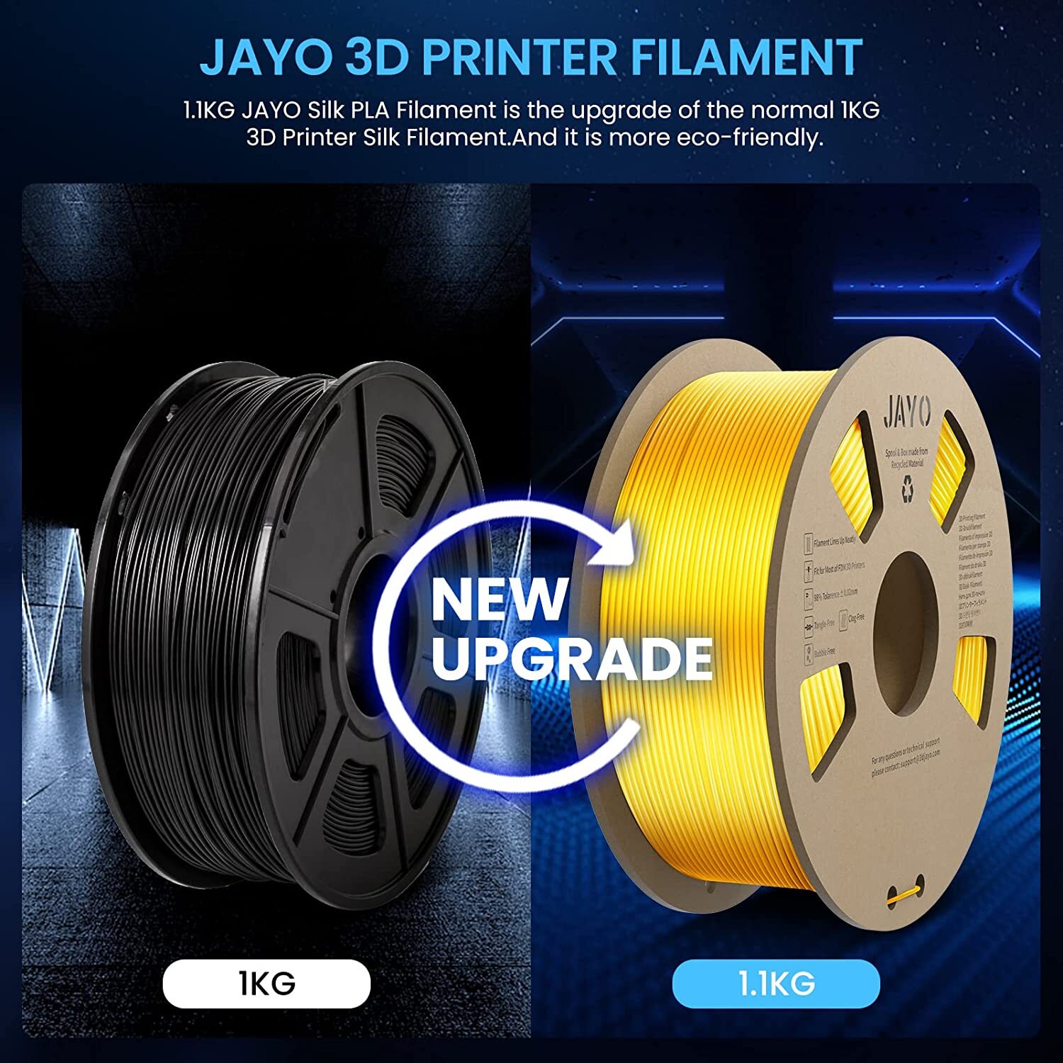 JAYO 1KG PLA 1.75mm Filament PLA Matte SILK PETG ABS PLA+ 3D Printer Consumables