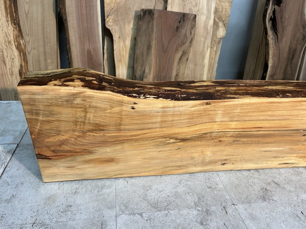 Figured Maple Mantel/Fireplace Mantel Beam/Solid Wood/Live Edge Maple Shelf