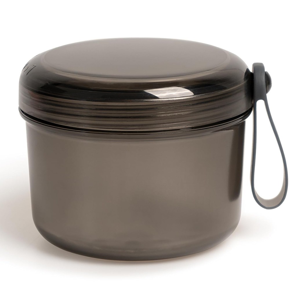 Upgraded Large Denture Bath Box Cup No-Leak case transparent grey