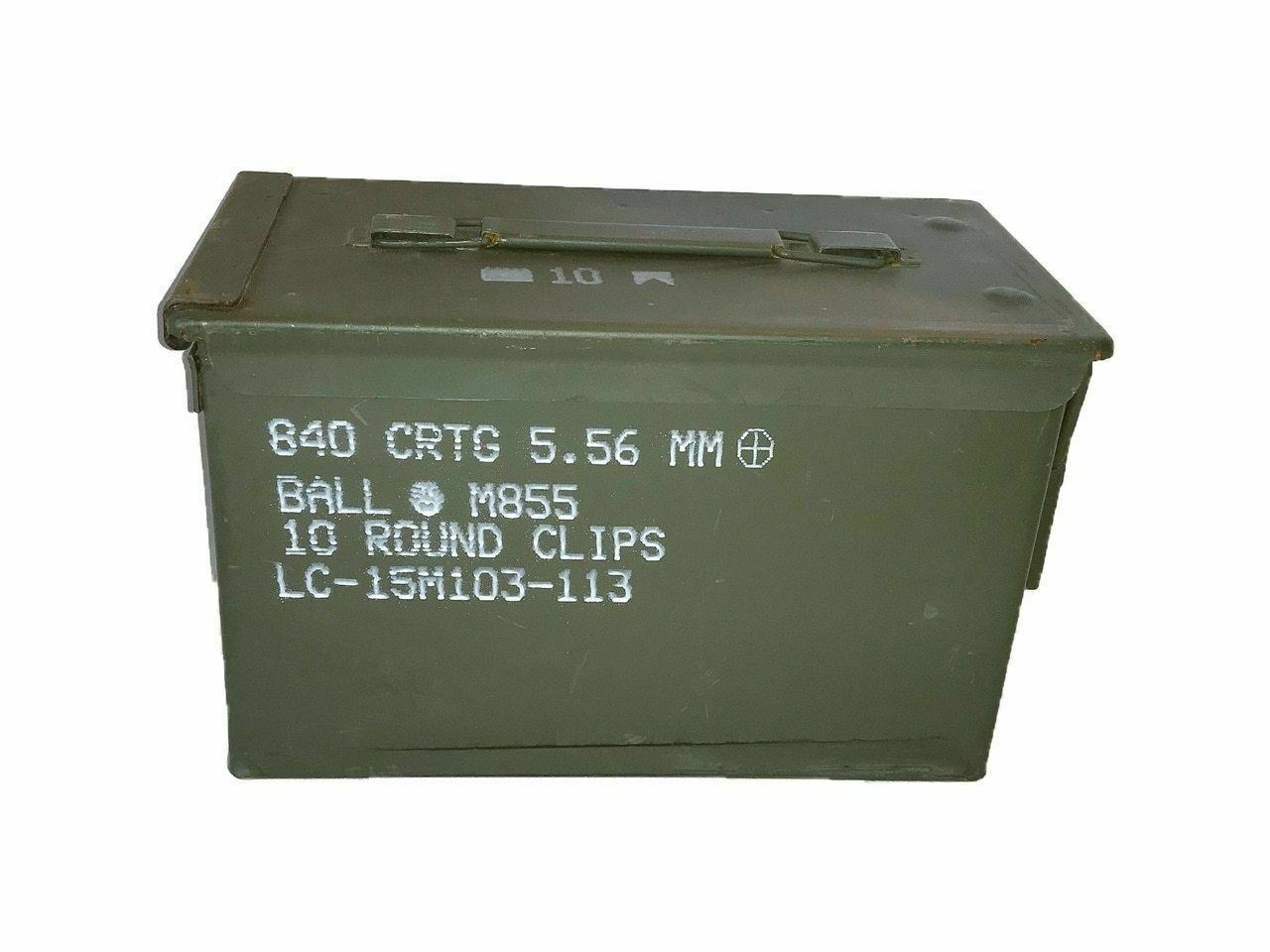 Original .50 CALIBER 5.56mm Military AMMO CAN M2A1 50CAL METAL AMMO CAN BOX VGC