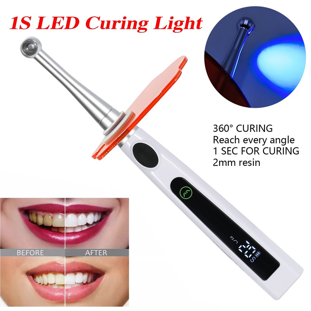 Dental LED Light Cure Lamp Cordless 1 Second Fast Curing Light 4 Modes