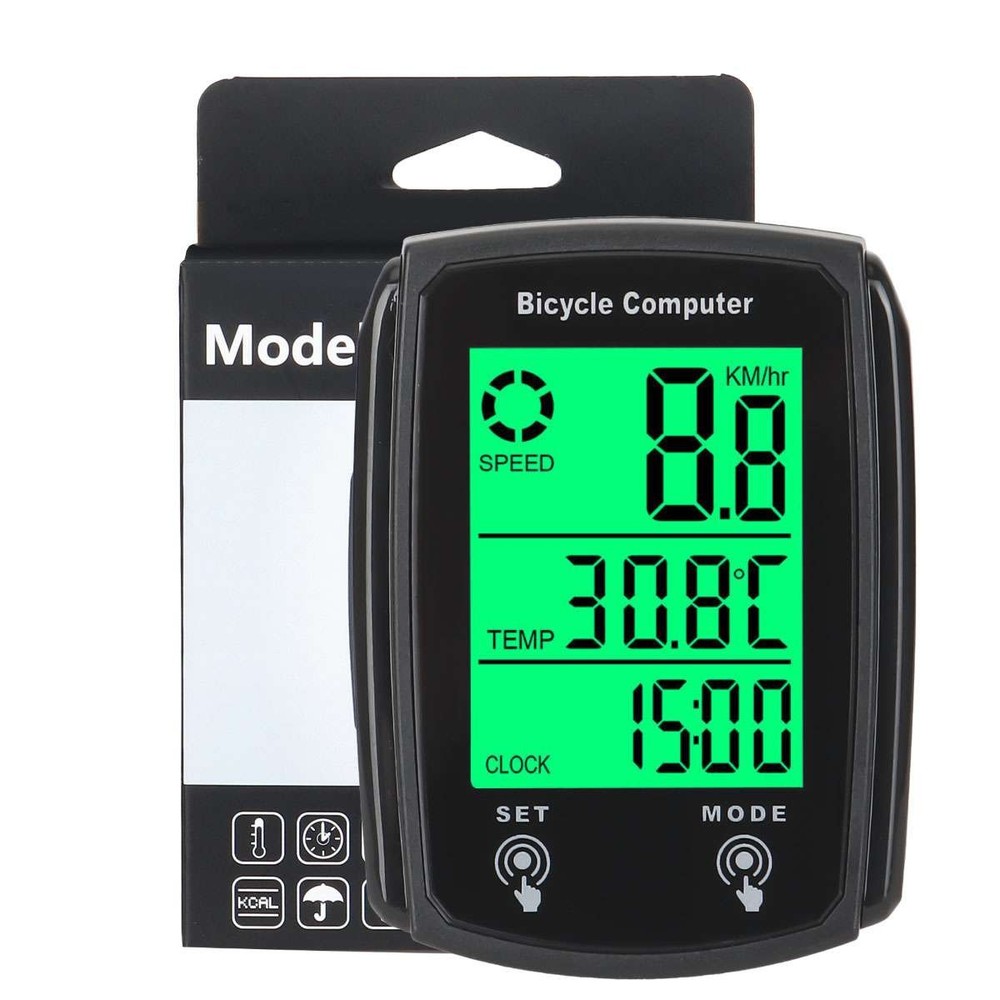 LCD Digital Bicycle Computer Bike Backlight Speedometer Odometer Waterproof US