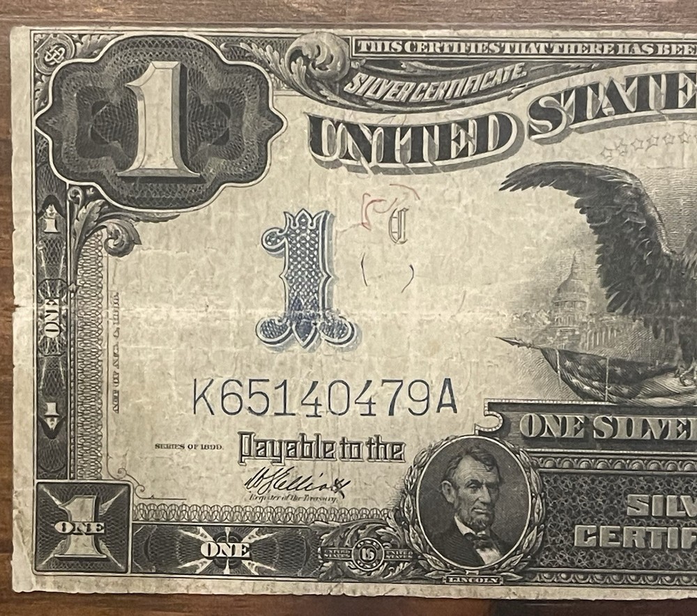 1899 One Dollar Large Size Silver Certificate Black Eagle