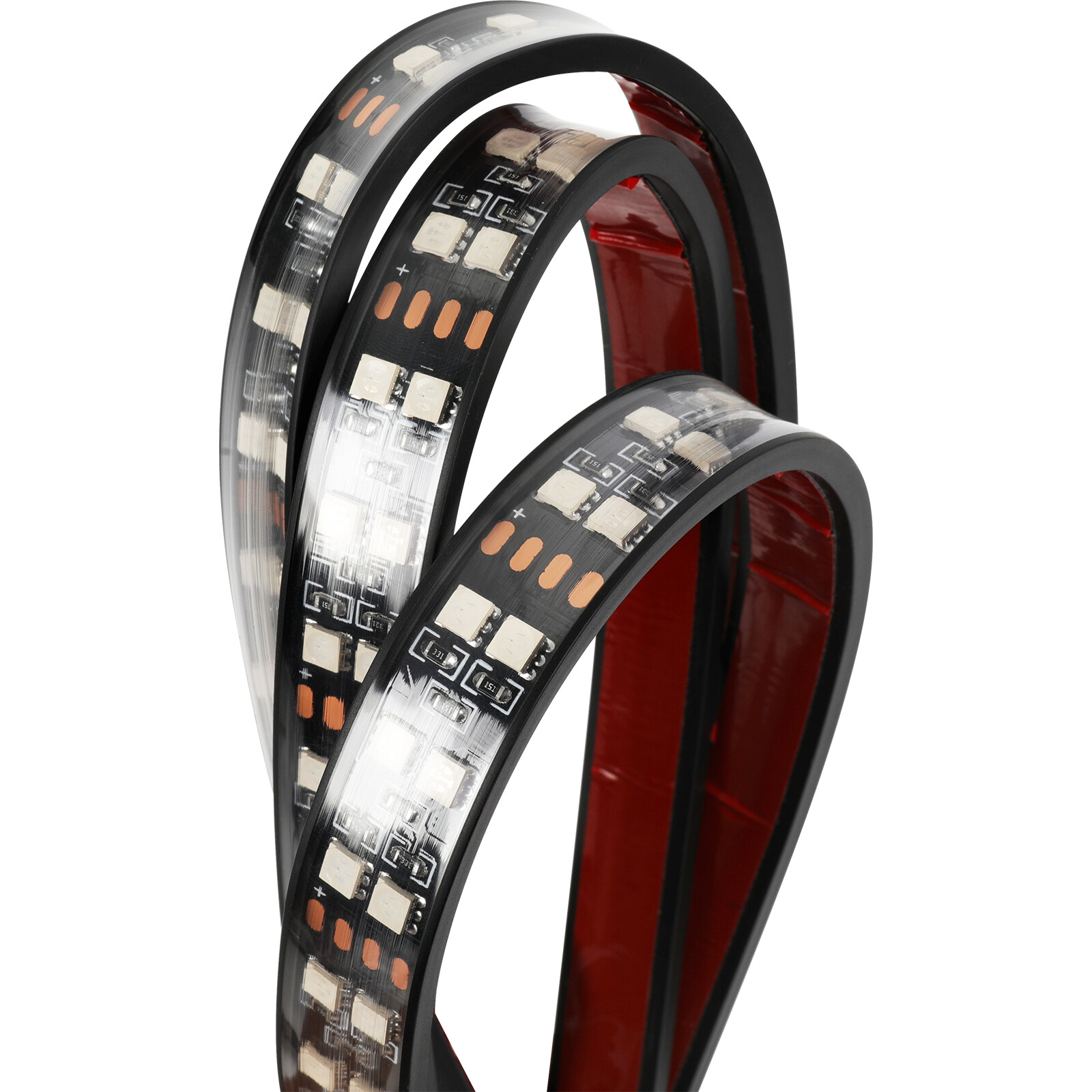 6PCS Double Row LED RGB Dream Lights Strip Neon Underglow LED Chasing Kit Remote