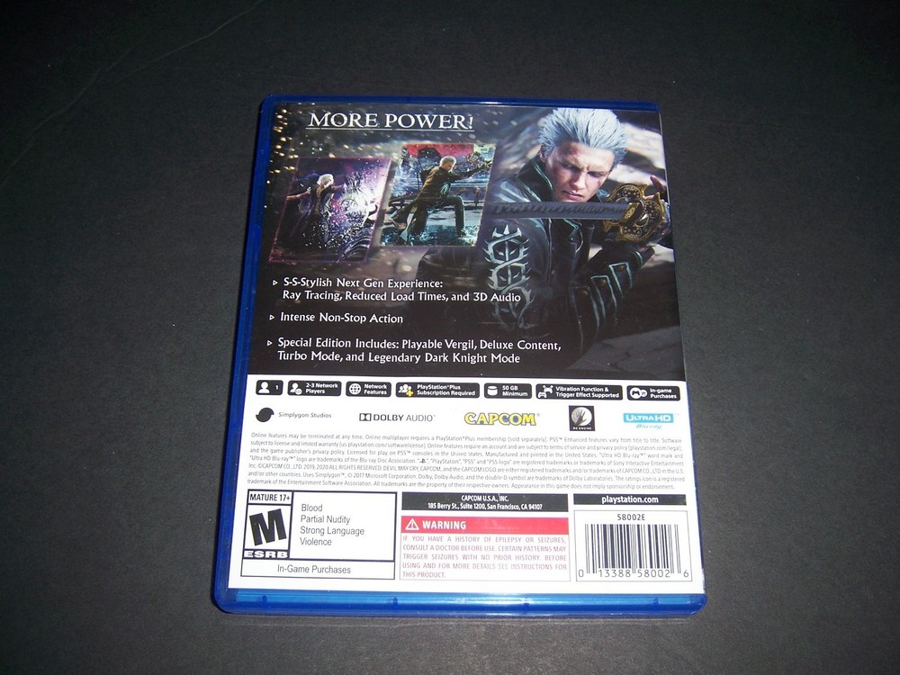 Authentic Case Artwork ONLY - Devil May Cry 5 Five PlayStation 5 PS5 Box