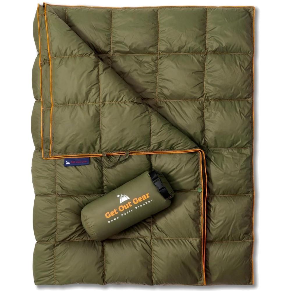 Down Camping Blanket - Puffy, Packable, Lightweight and Warm | Ideal for Outd...
