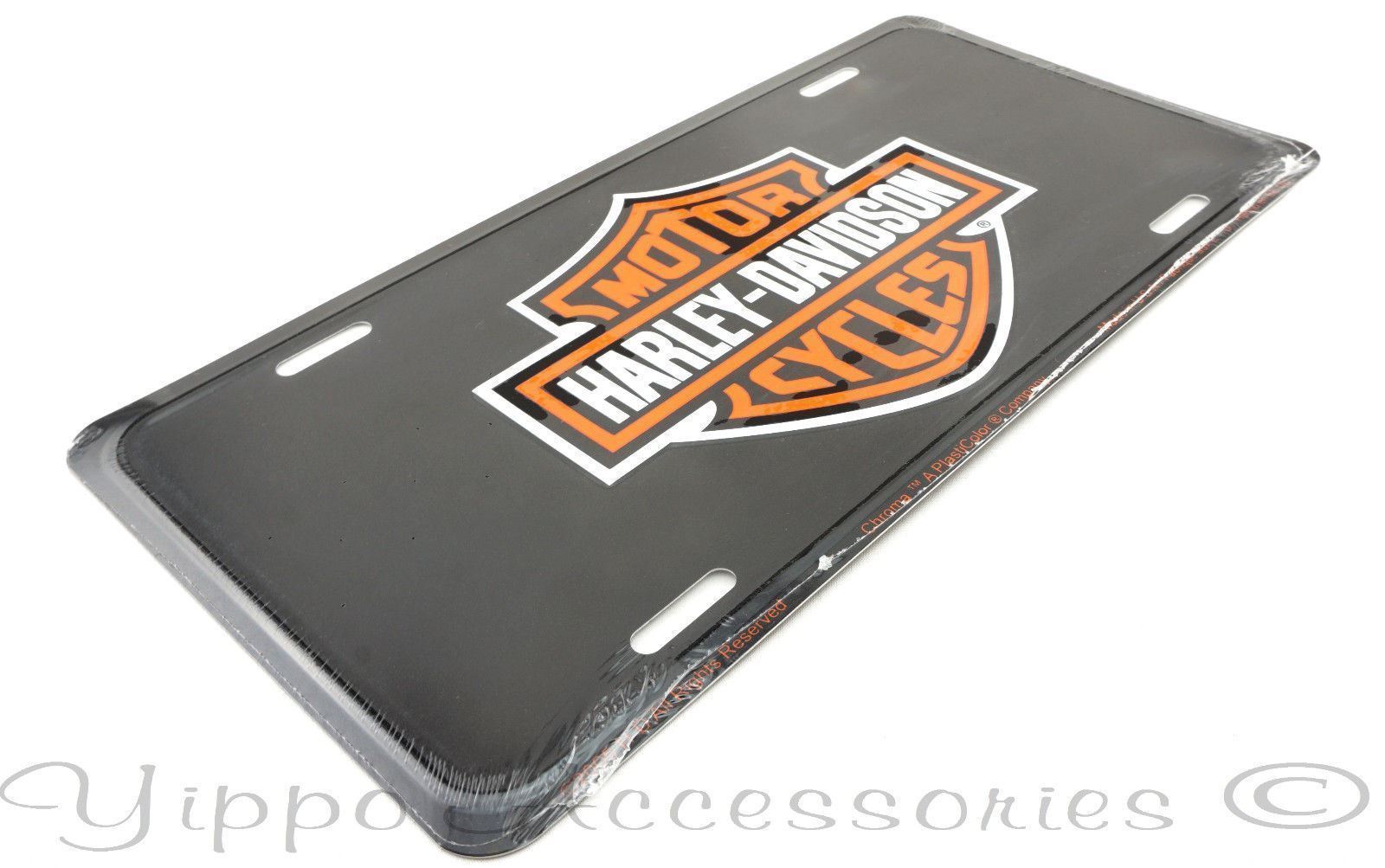 Harley Davidson Motorcycles Black Licensed Aluminum Metal License Plate Sign Tag