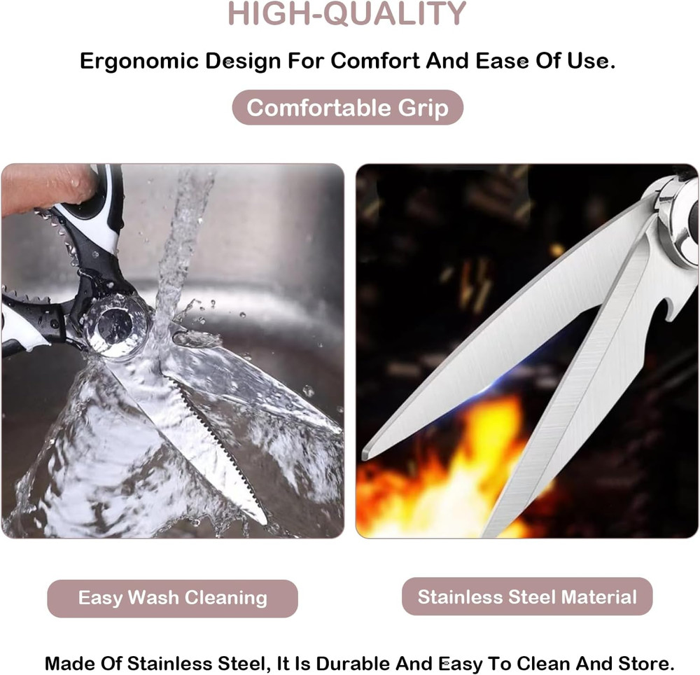 Kitchen Shears,Multifunctional Heavy Duty Kitchen Scissors - Ultra Sharp Stainle