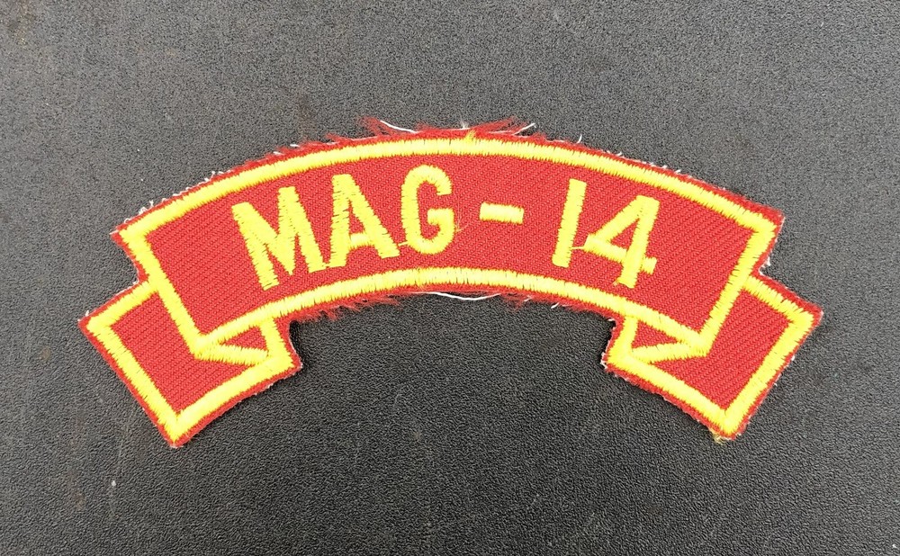 USMC Duty Assignment MAG-14 Scroll Style Red & Yellow Patch