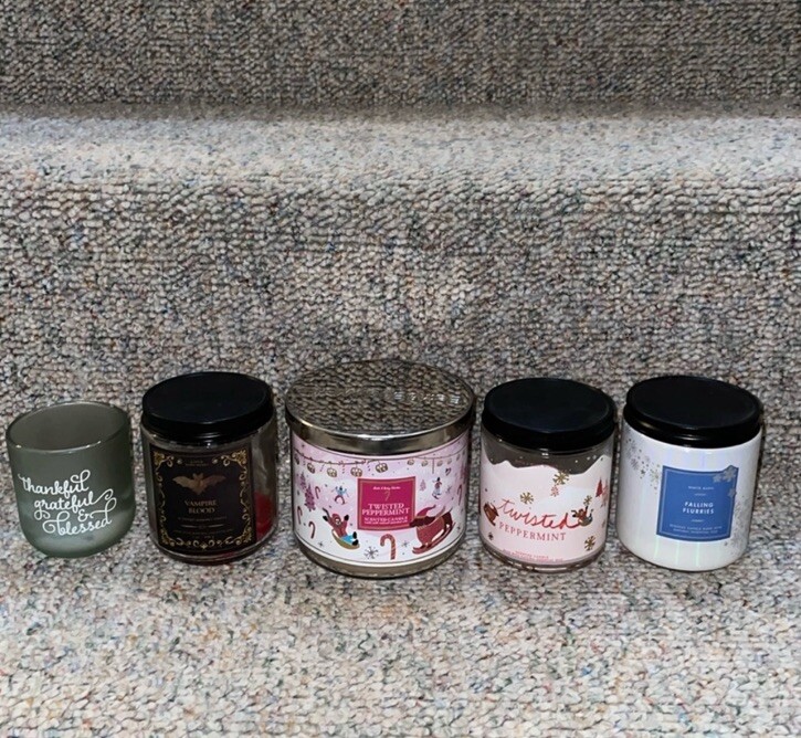 5 Empty Candle Containers