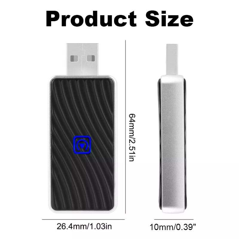 USB Wireless CarPlay Adapter for Apple iPhone &Android Auto Dongle Plug＆Play