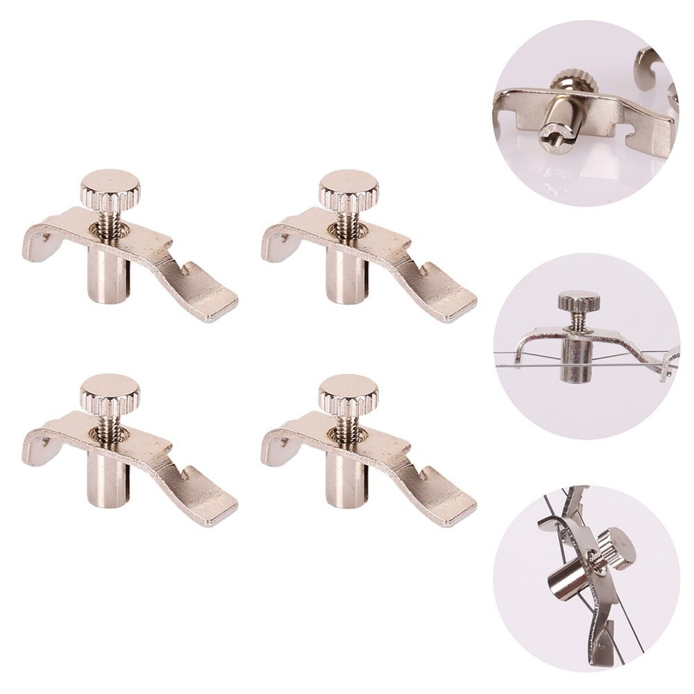 4pcs Professional Erhu String Adjusters Durable Erhu Adjustment Tools (Silver)