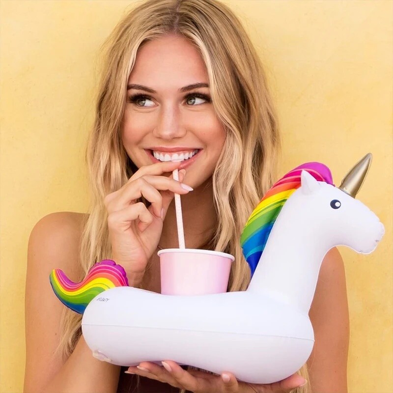 10pc Unicorn Floating Drink Holder for Pool