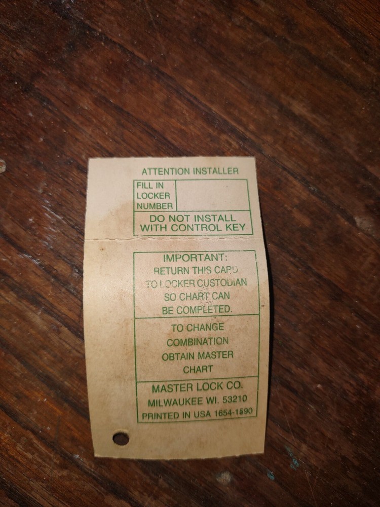 Master Locker Security Y20Y07