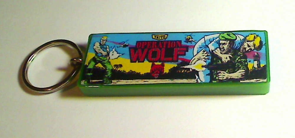 Operation Wolf Arcade Marquee Coin Door accessory Keychain