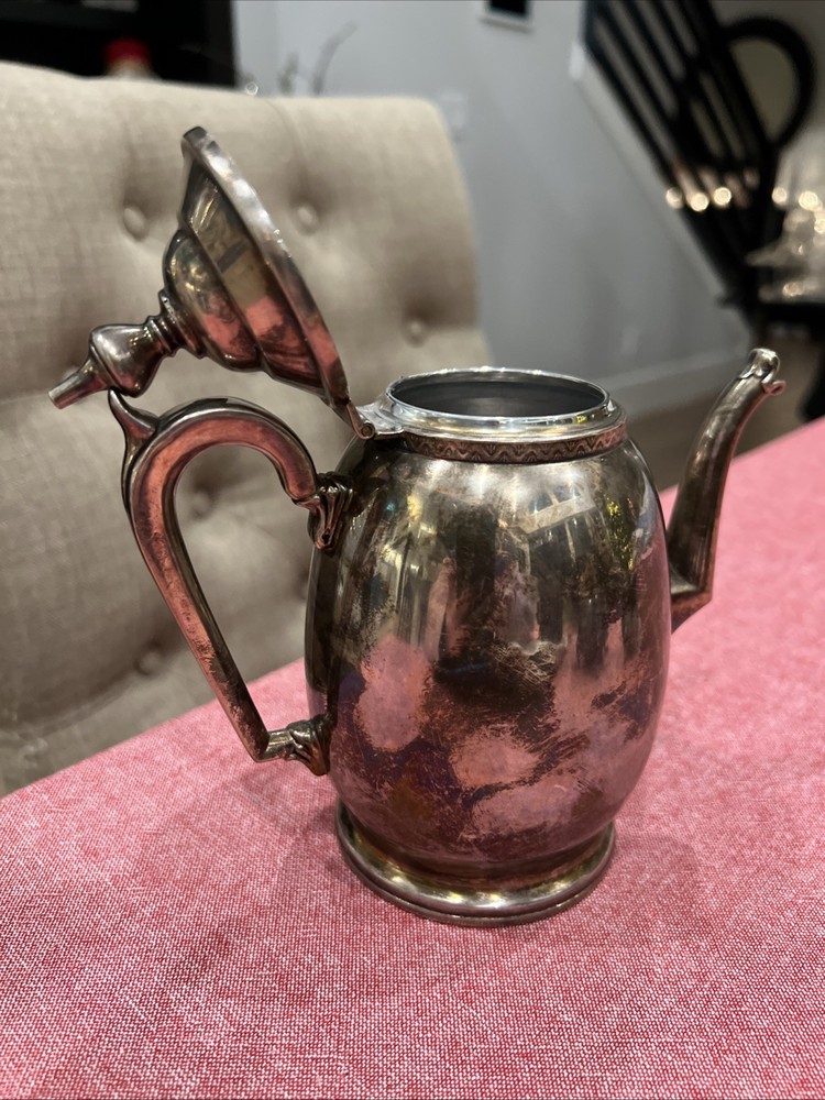 VINTAGE European SILVER-PLATED TEA POT Marked “1900”.