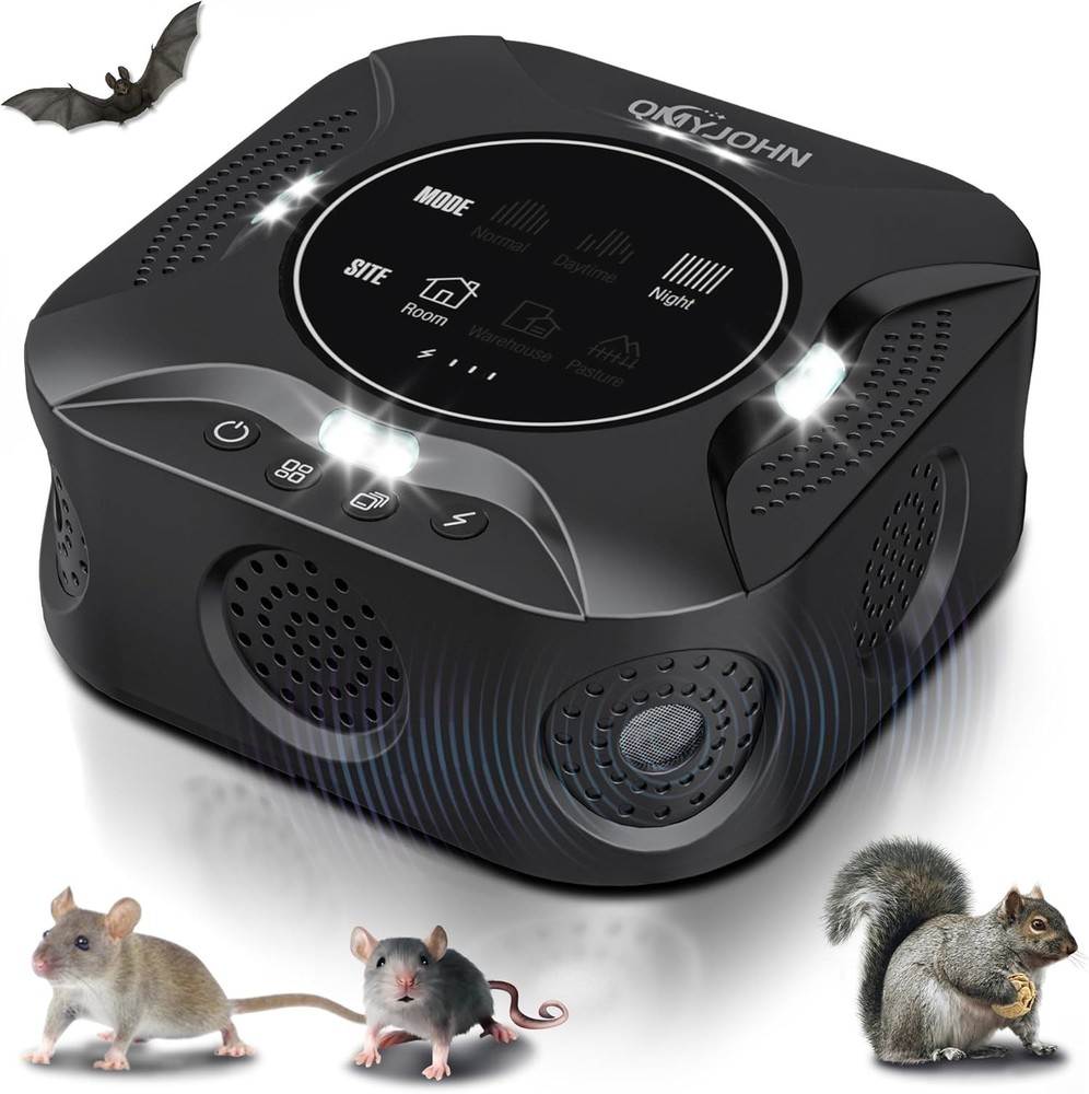 LED Display-Ultrasonic Pest Repeller with LED Strobe Light Multi-Mode - NEW