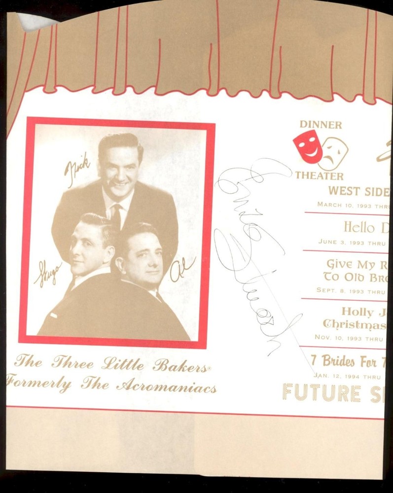 ENZO STUARTI SIGNED AUTOGRAPHED DINNER PLACEMAT FOLDED